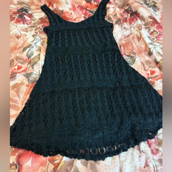 Black Lace Summer Dress with Lace Design, Slip, Back Zipper - Picture 2 of 11